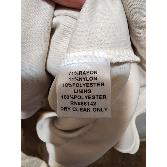 London Times Champagne Ruffle Evening Formal Wedding Cocktail Party Dress Sz. 18 - Picture 9 of 9